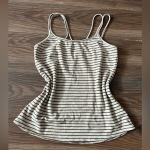 Signature Studio Cream & Black Striped Double-Strap Camisole